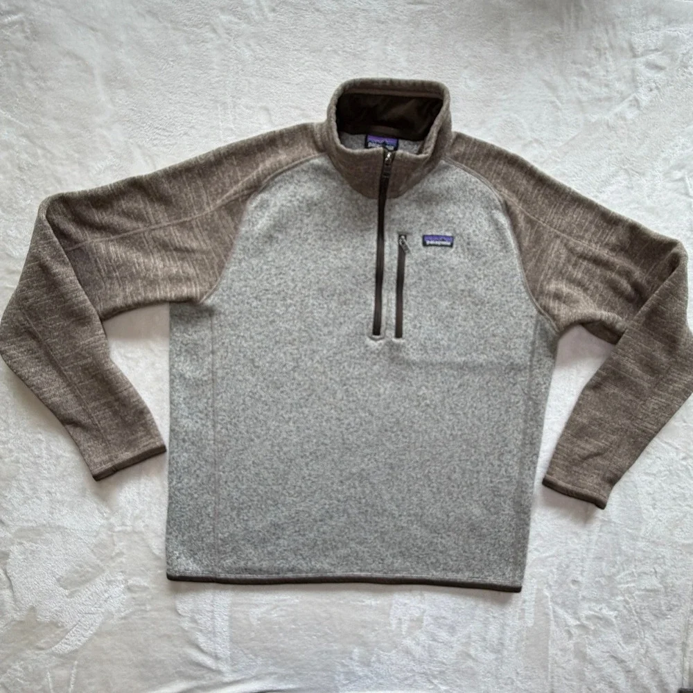Patagonia Brown Better Sweater 1/4 Zip Pullover Mens Large Excellent